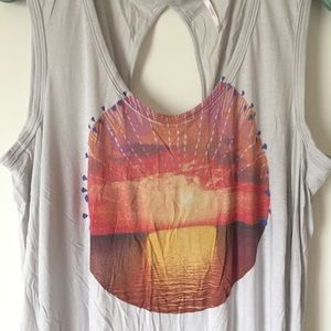 Free People beach cover-up cotton knit t-shirt.